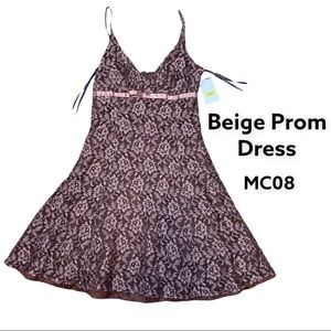 Beige prom dress by dress barn in size 14.